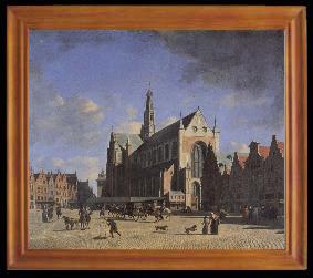 BERCKHEYDE, Gerrit Adriaensz. The Market Place and the Grote Kerk at Haarlem